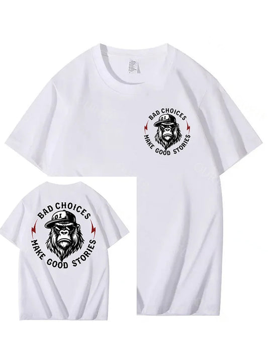 Men's Funny Bad Choices Make Good Stories Print Casual Tee