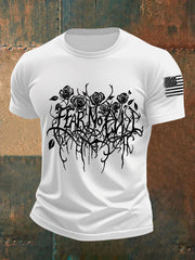 Men's Fear No Evil Gothic Christian Short-sleeved T-shirt