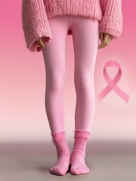 Women's Pink Breast Cancer Awareness Support Leggings