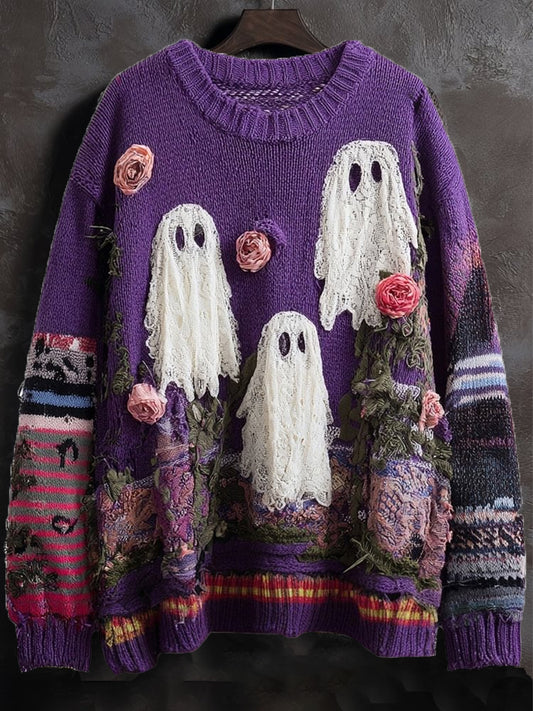Women's Vintage Halloween Ghost  Sweatshirt