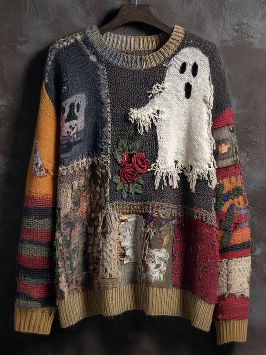 Women's Vintage Halloween Ghost Sweatshirt