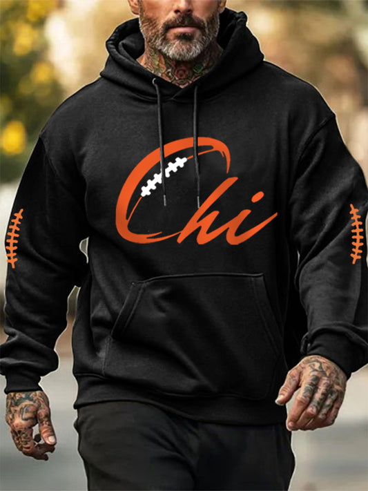 Men's Football Fans Lovers Gameday Casual Hoodie