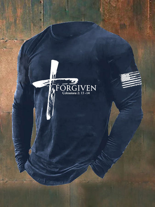Men's Forgiven Faith Cross Long Sleeve T-shirt