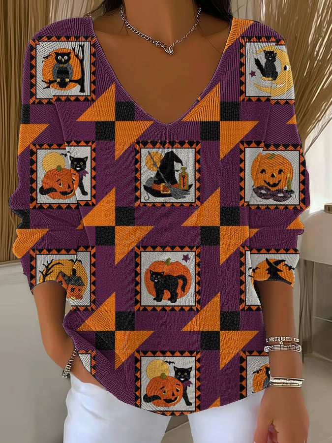 Women's Halloween Printed Casual Top