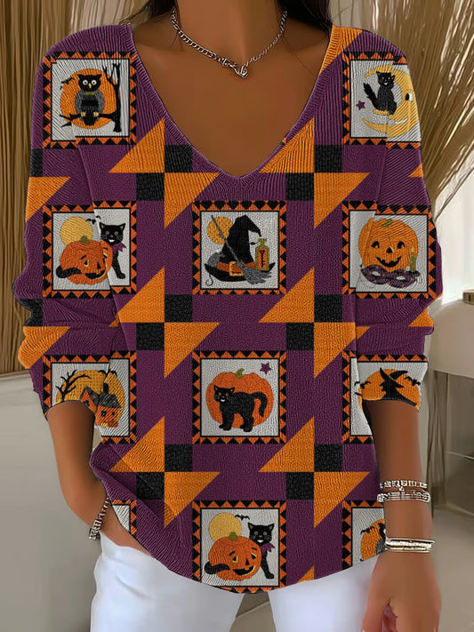 Women's Halloween Printed Casual Top