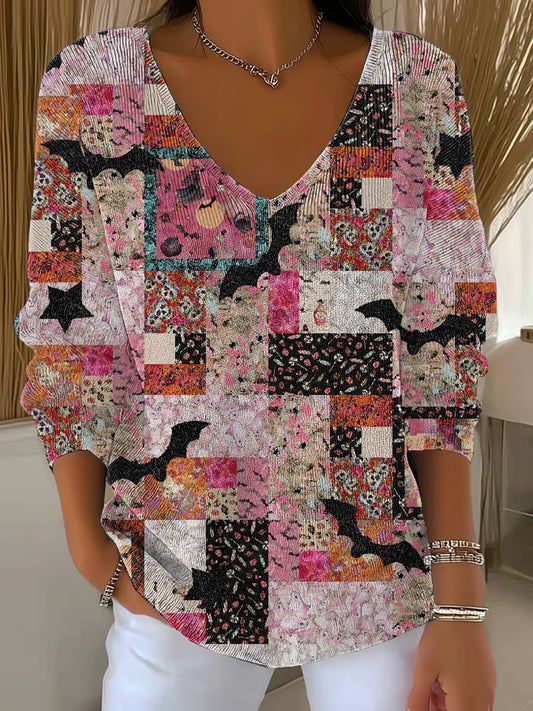 Women's Halloween Printed Casual Top