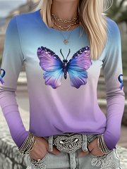 Women's Domestic violence prevention and treatment Printed  Long Sleeve Shirt