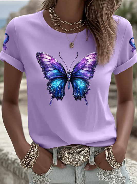 Women's Domestic violence prevention treatment Printed short-sleeved T-shirt