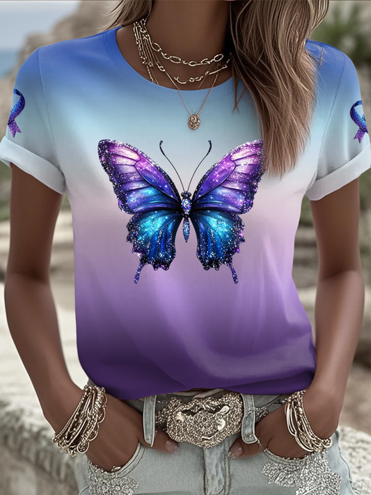 Women's Domestic violence prevention treatment Printed short-sleeved T-shirt