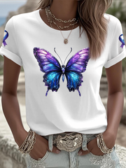 Women's Domestic violence prevention treatment Printed short-sleeved T-shirt