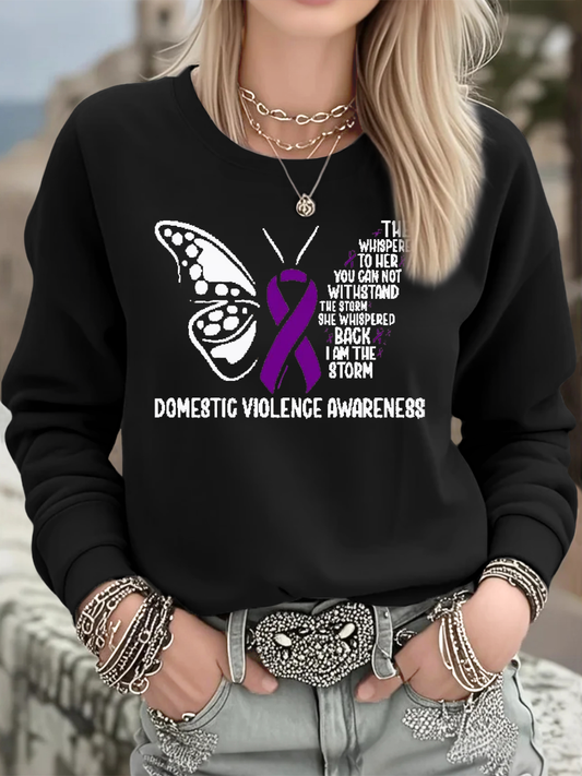Women's Domestic violence prevention and treatment Printed Regular Sweatshirt