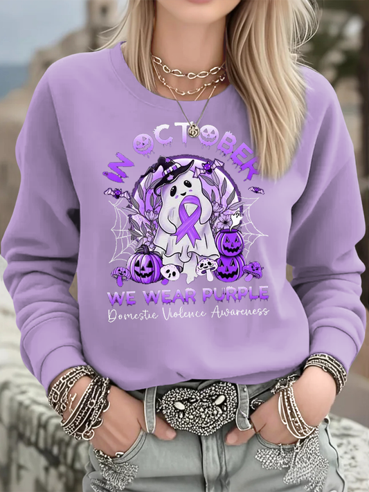 Women's Domestic violence prevention and treatment Printed Regular Sweatshirt