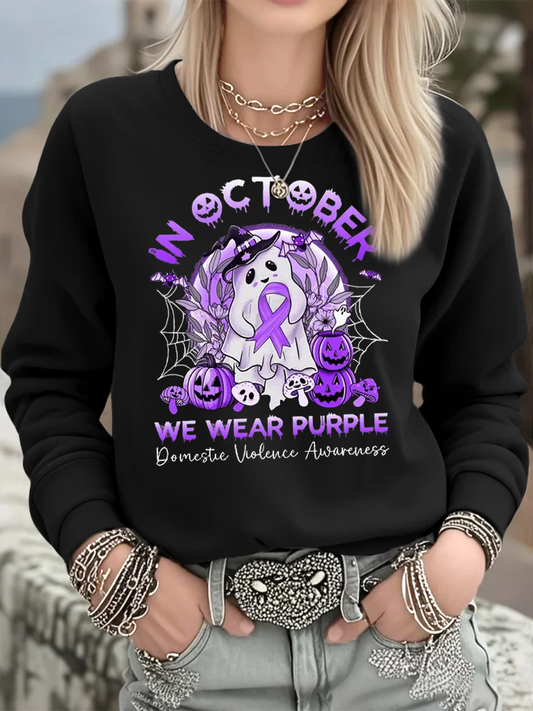 Women's Domestic violence prevention and treatment Printed Regular Sweatshirt
